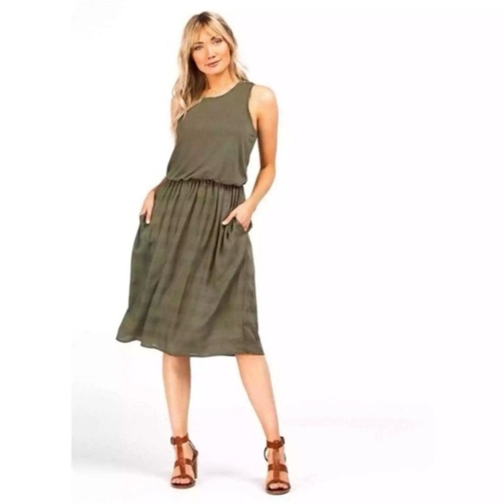 PRANA Perry Olive Green Midi Dress S
